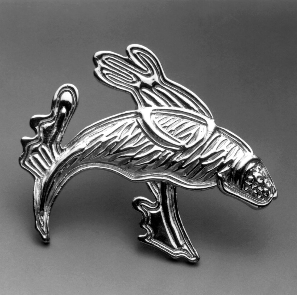 Silver brooch in the shape of a fish