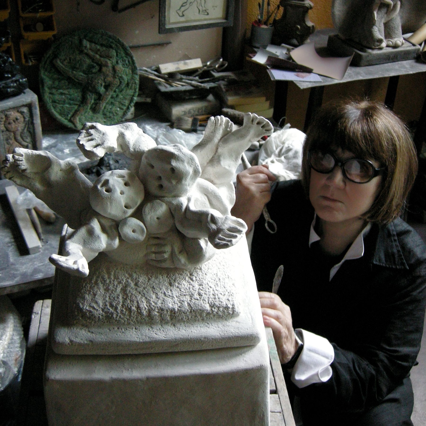 Jacqueline Georges Deyme at work in her studio